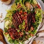 fresh thai steak salad on a serving plate