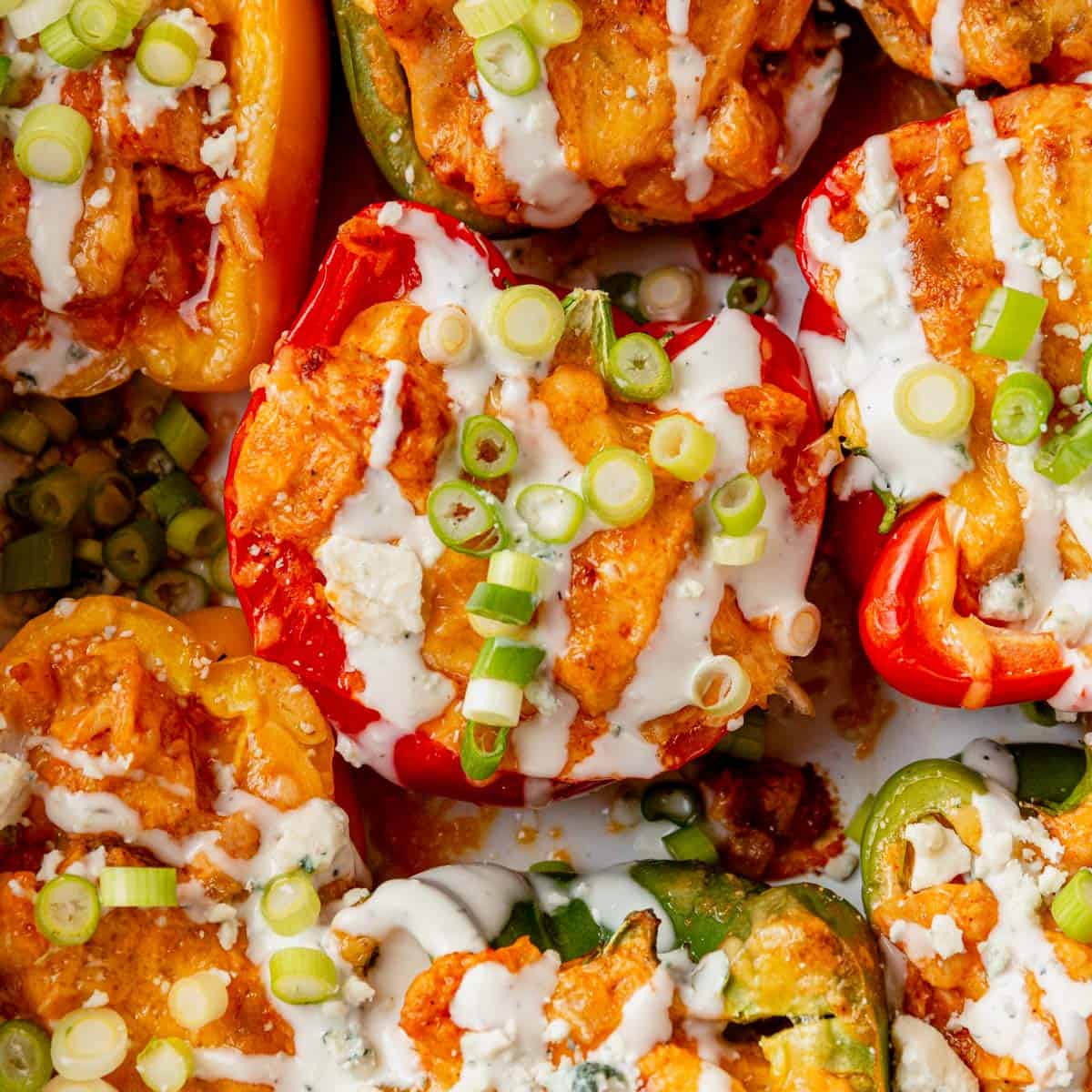 Buffalo Chicken Stuffed Peppers [whatmollymade.com]