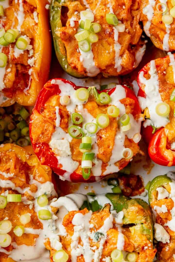 Easy Buffalo Chicken Stuffed Peppers (Low Carb)