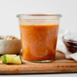 chipotle vinaigrette in a glass jar