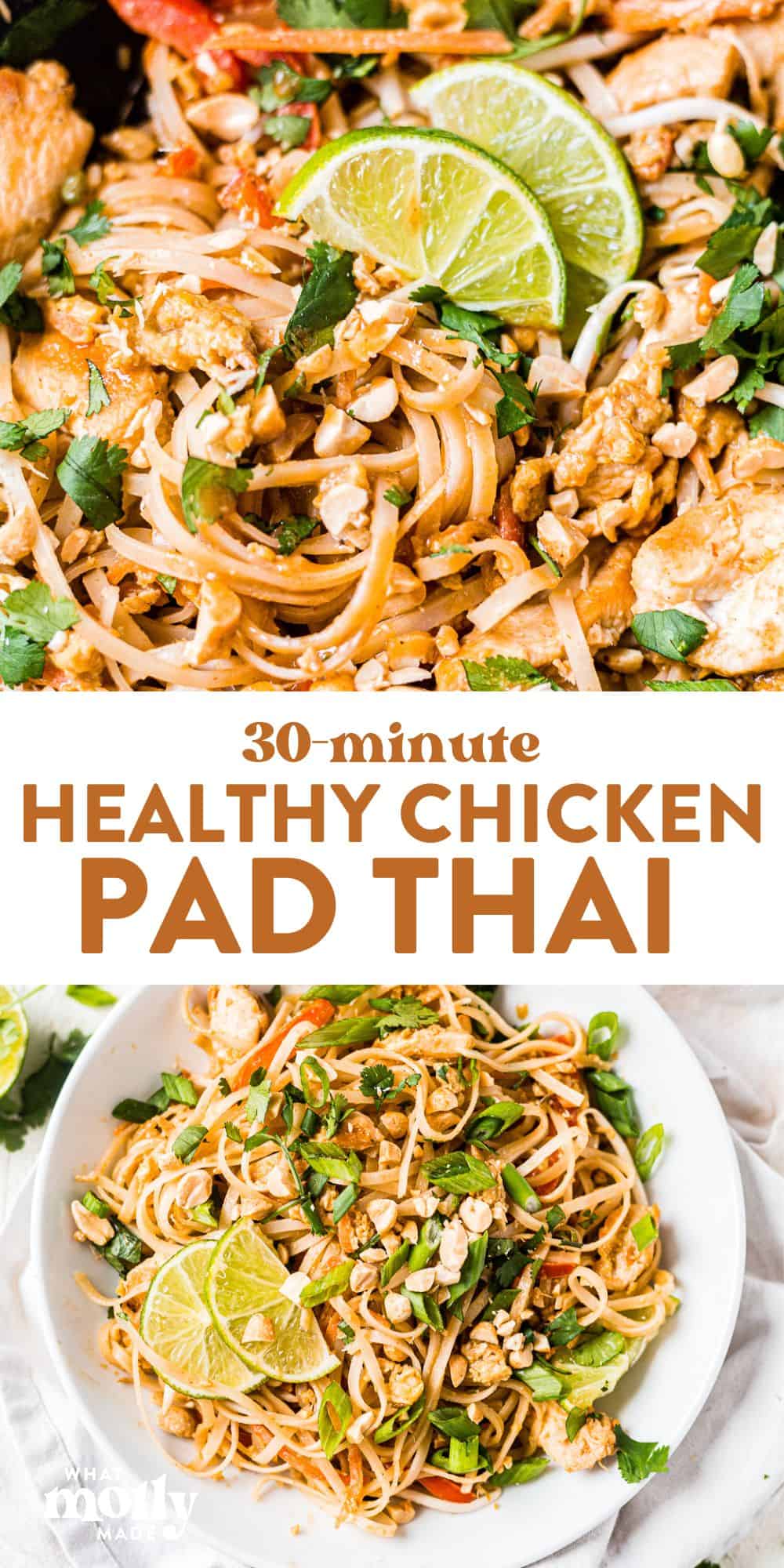 Healthy Chicken Pad Thai Recipe | What Molly Made