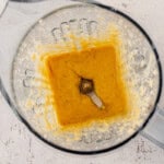 parmesan, olive oil, garlic, and lemon mixed in a blender