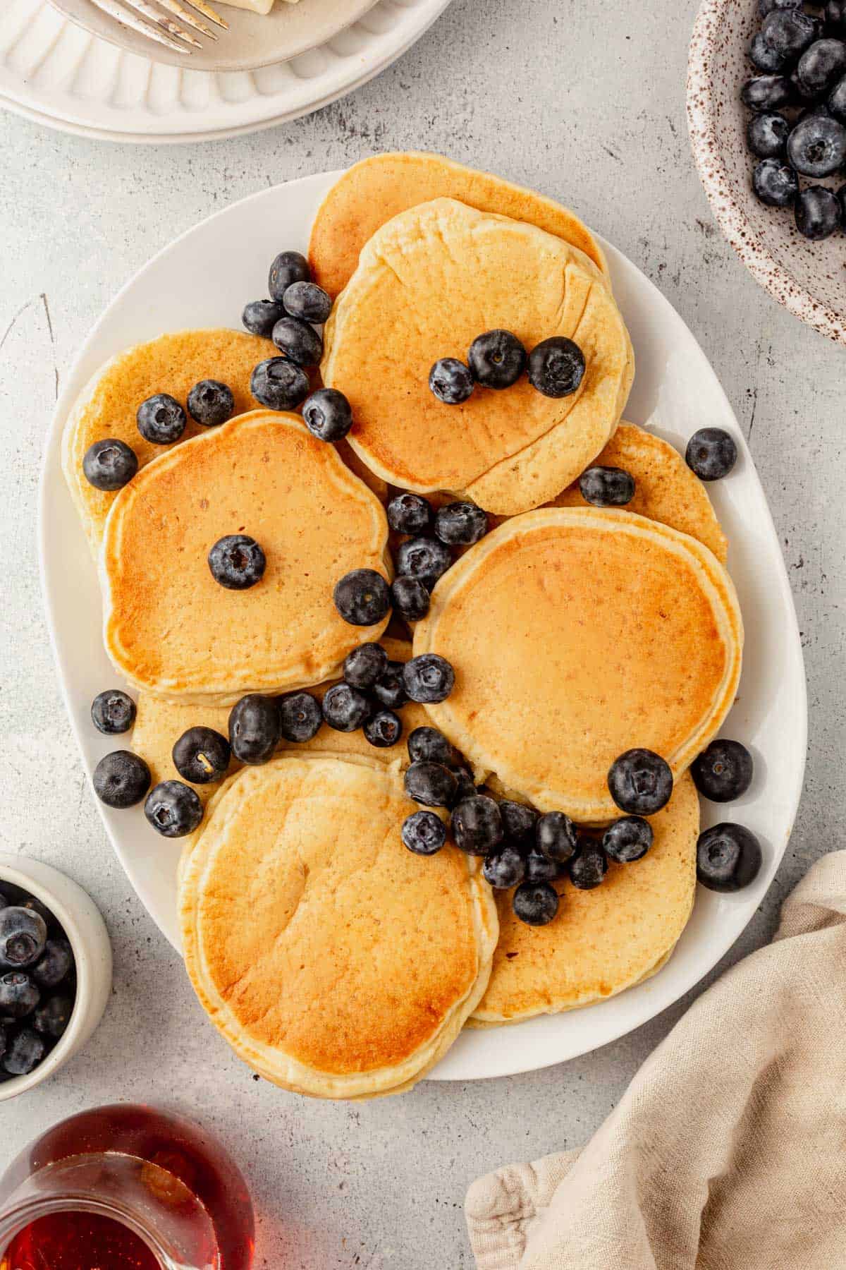 cottage cheese protein pancakes on a plate