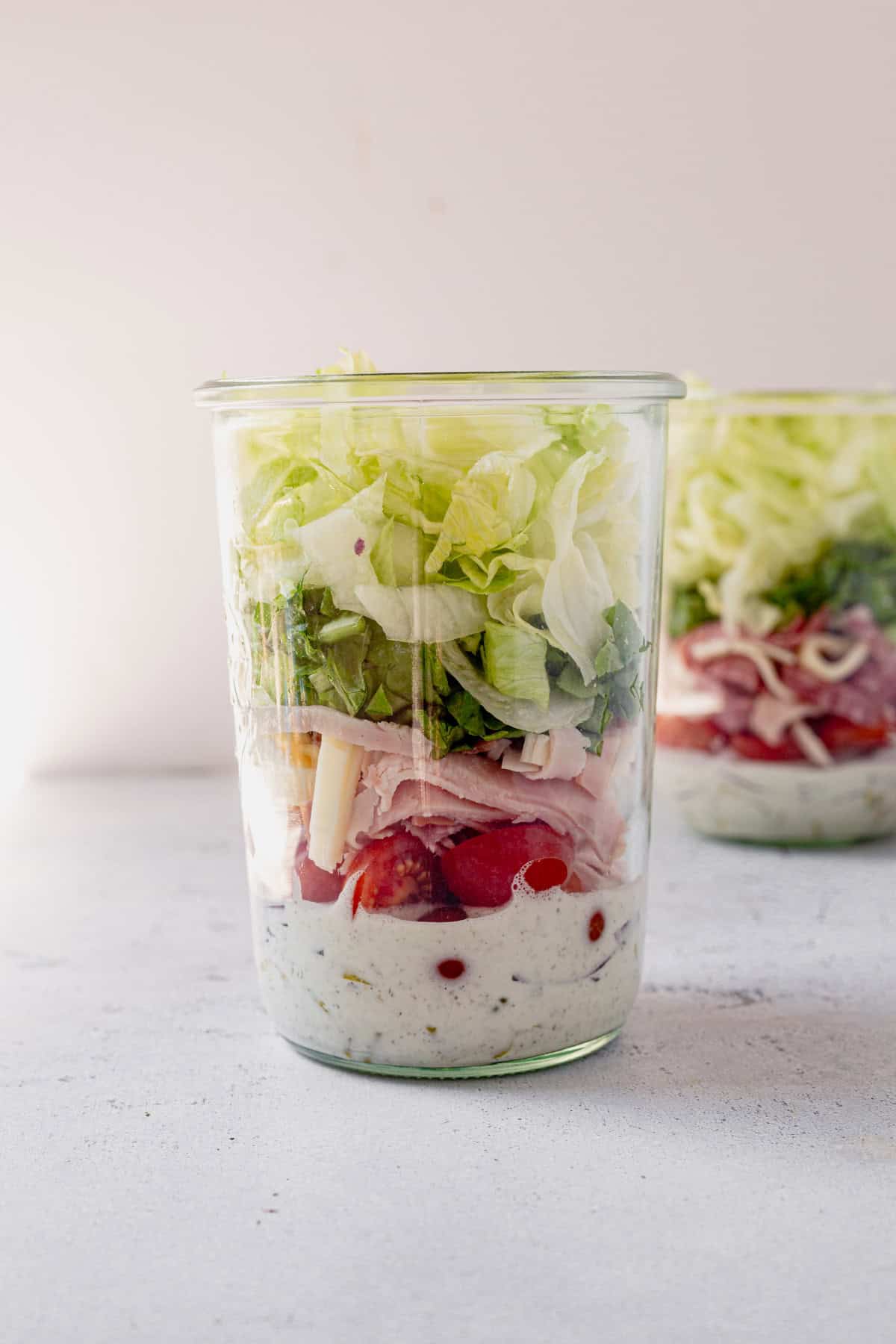 grinder salad in a glass jar