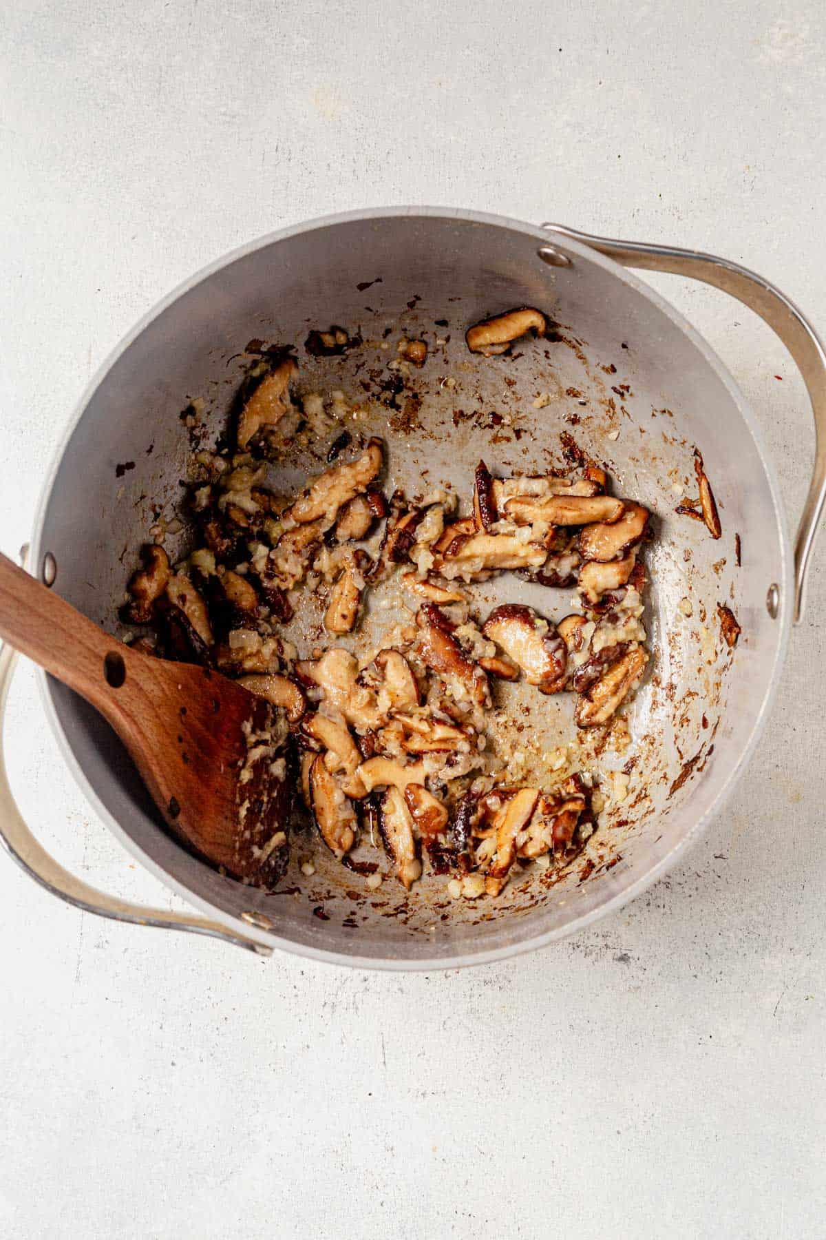 sauteed mushrooms, garlic, and ginger