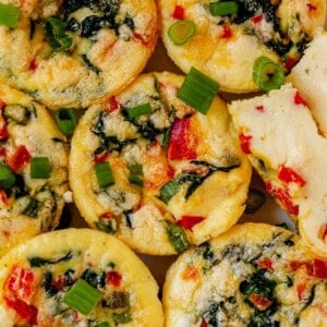 cottage cheese egg bites on a serving platter.