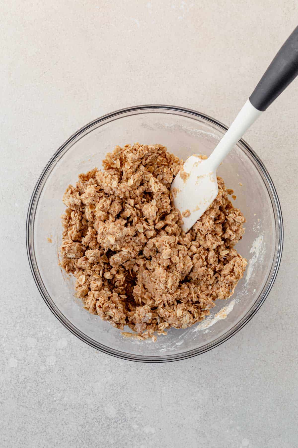 buttery cinnamon crumble mixed in a bowl.