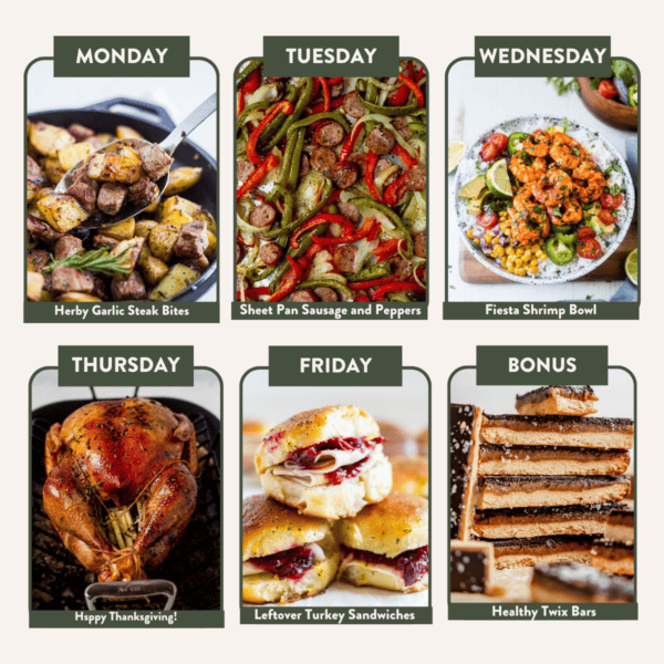 thanksgiving week minimal effort meal plan