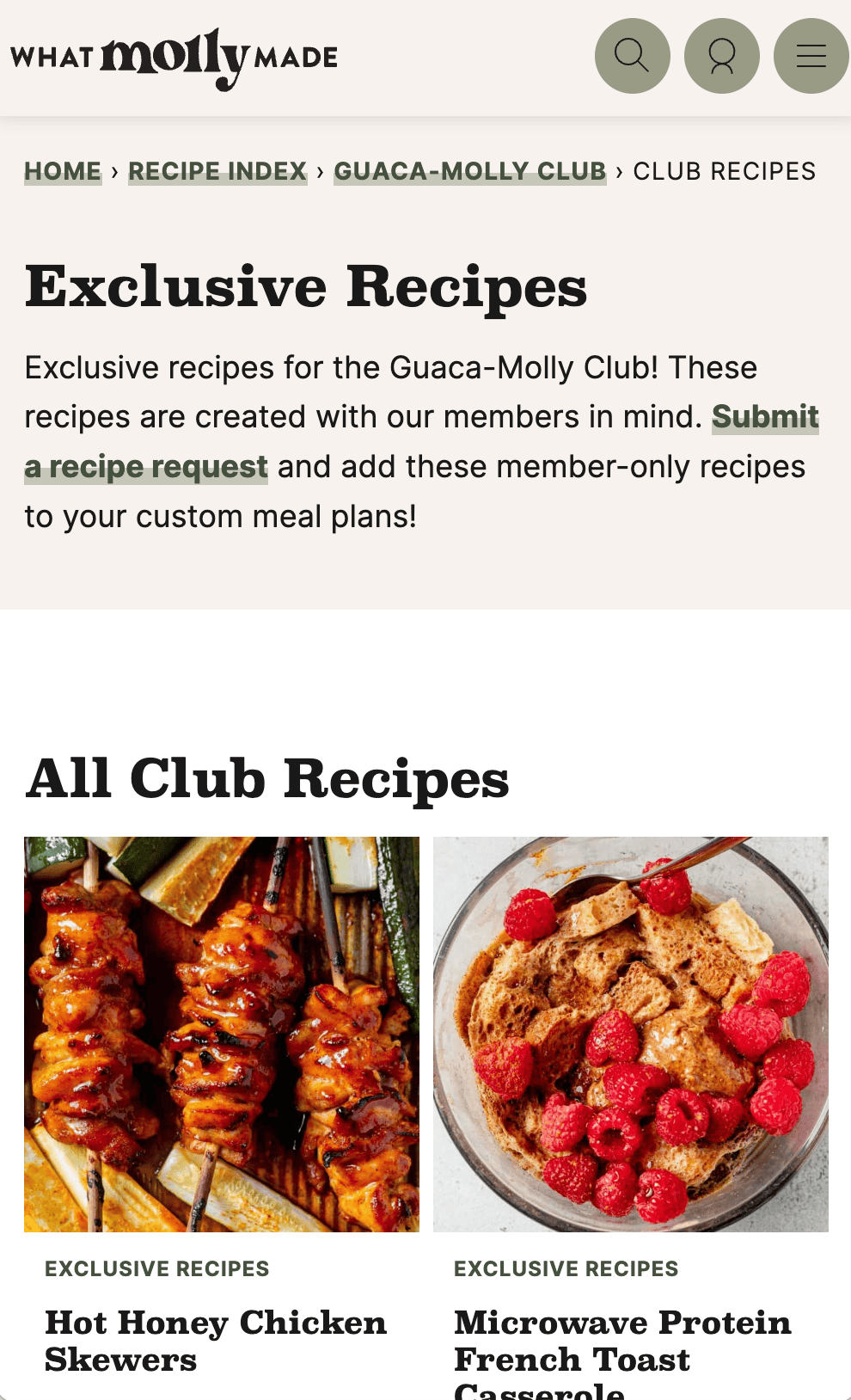 exclusive recipes for the guaca molly club.