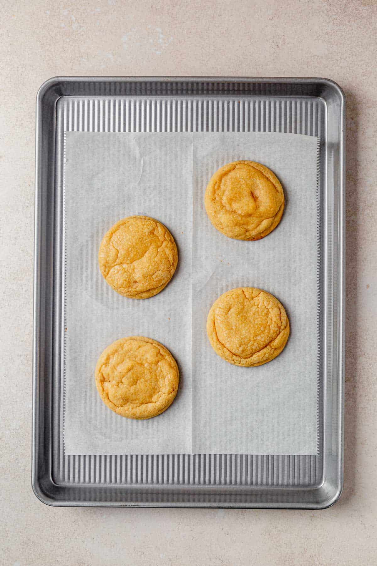 fresh baked pop tart cookies cooling on a sheet pan.