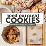 iced oatmeal cookies pin with step by step photos