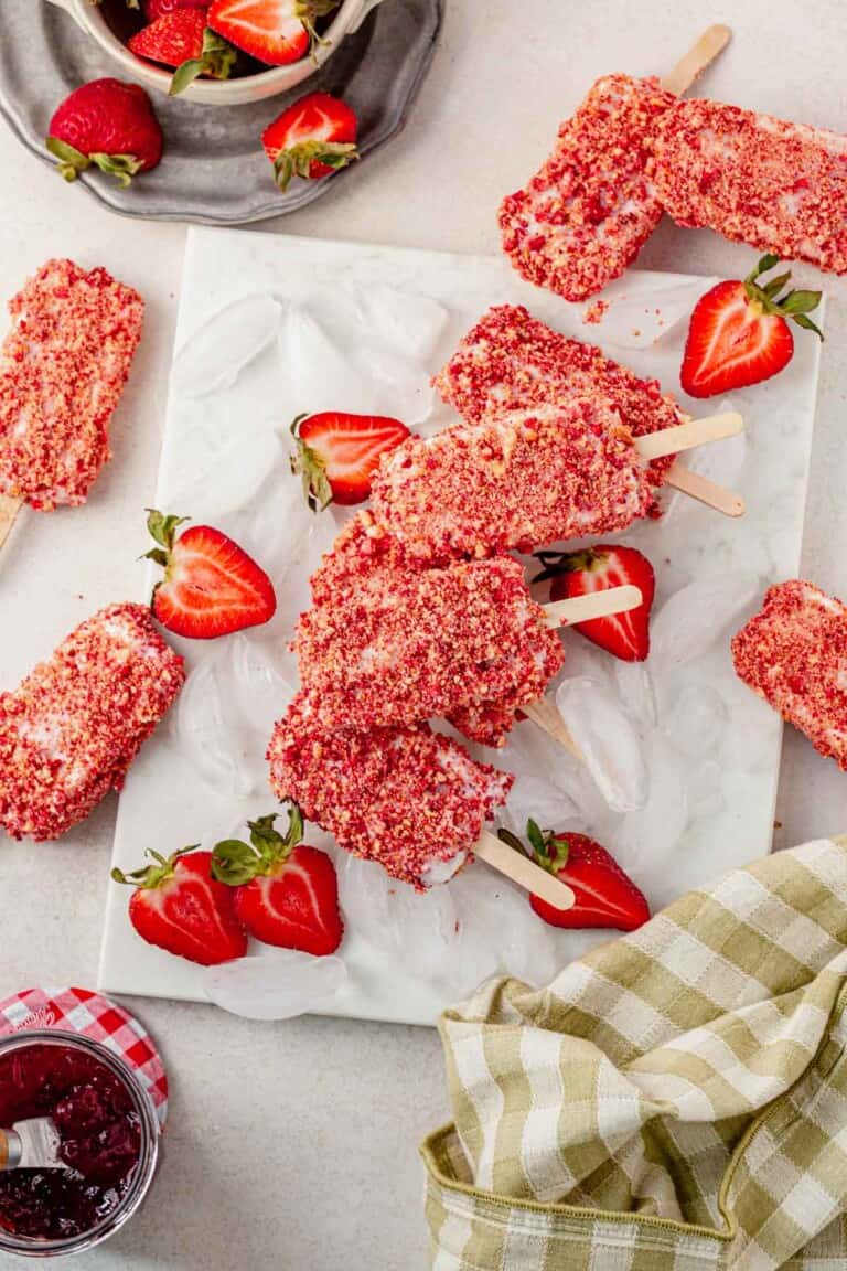 Strawberry Shortcake Ice Cream Bars | What Molly Made