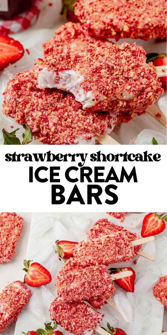 Strawberry Shortcake Ice Cream Bars | What Molly Made