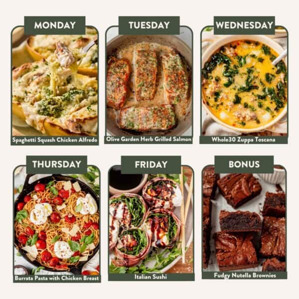 meal plan image for taste of Italy meal plan