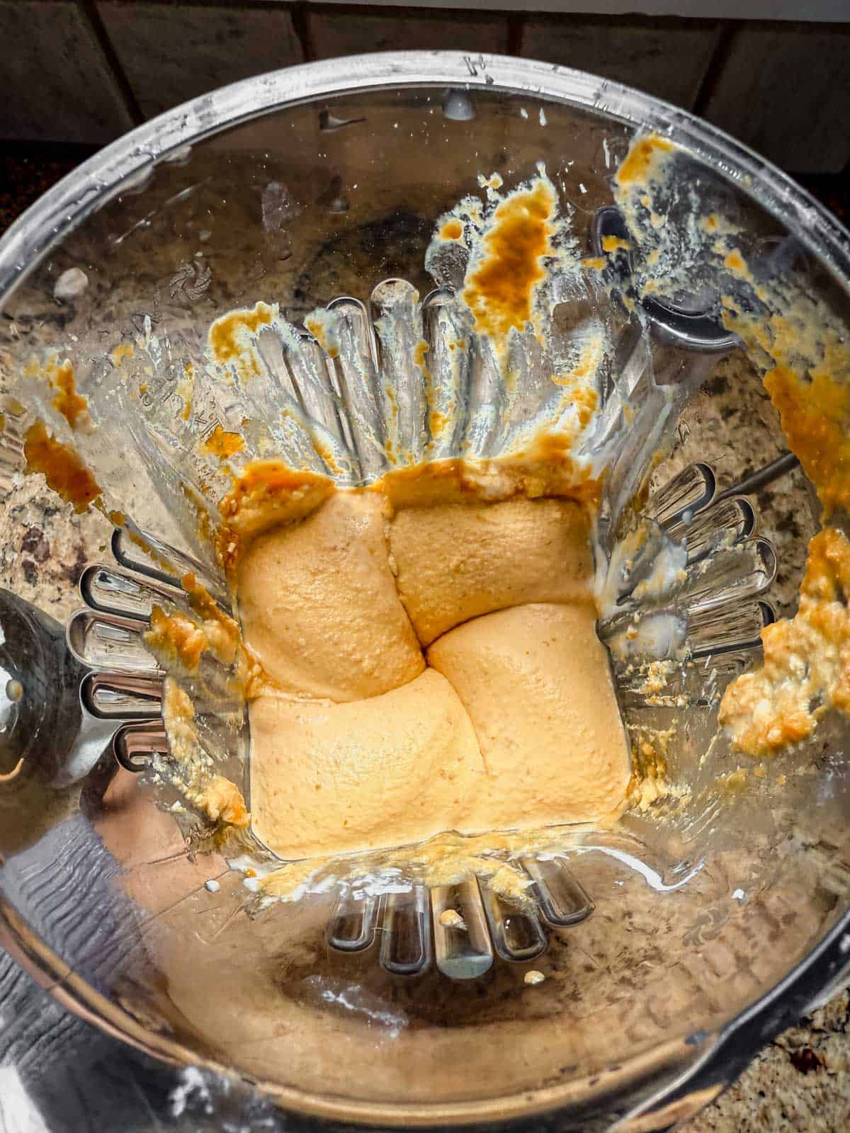 pumpkin whipped feta dip in a vitamix blender.