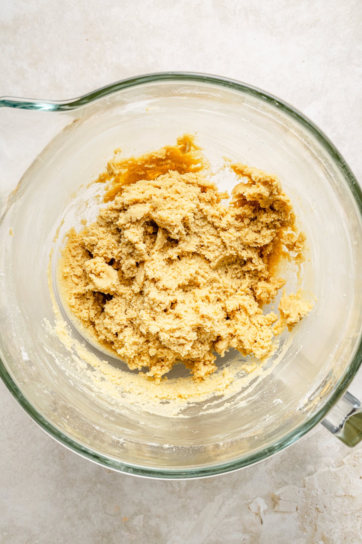 chocolate chip peppermint cookie dough in a mixing bowl.