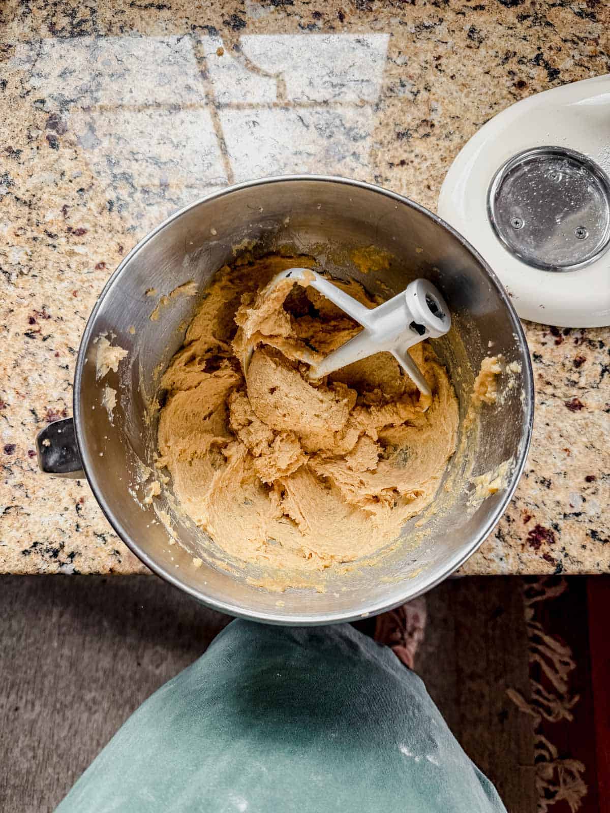 creaming cold butter and sugar in a stand mixer.
