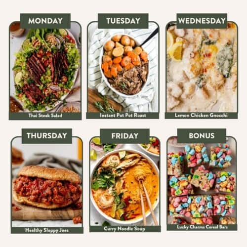 meal plan images for march 14