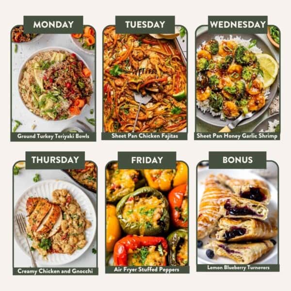 image of meal plan for may 9 with labels.